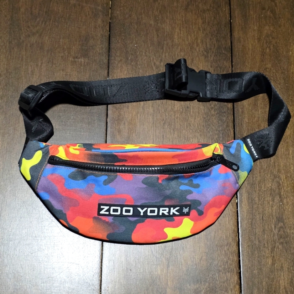 New ZOO YORK Fanny Waist Crossbody Bag Colorful Camo Adjustable Mens Womans